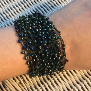 Anthropologie Teal-tones beaded bracelet